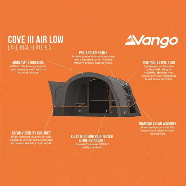 Vango Cove III Air Low Touring Driveaway Awning - Image 5