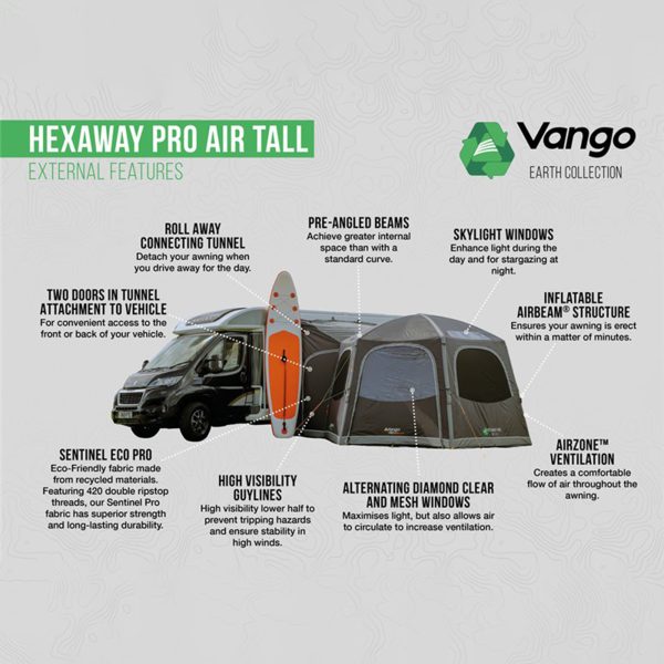 VANGO Hexaway Pro Tall Air Driveaway Touring Awning