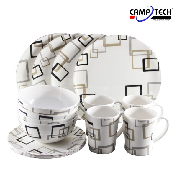 Camptech 1015 Sovereign Melamine 16 Piece Dinner Set