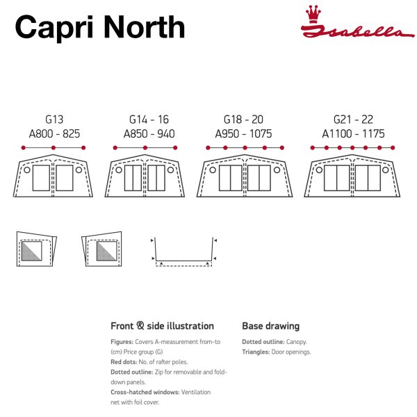 Isabella Capri North Touring Pole Awning (Incl Frame)