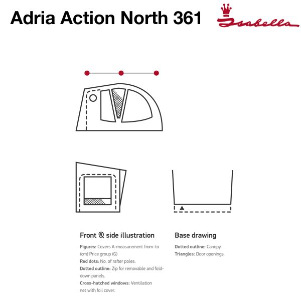 Isabella Adria Action North 361 Pole Awning (Incl Frame)