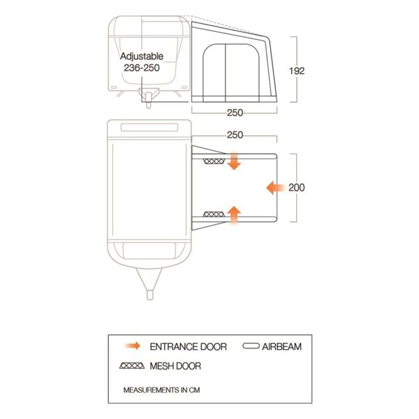 Vango Balletto Air 200 Elements Shield Touring Awning