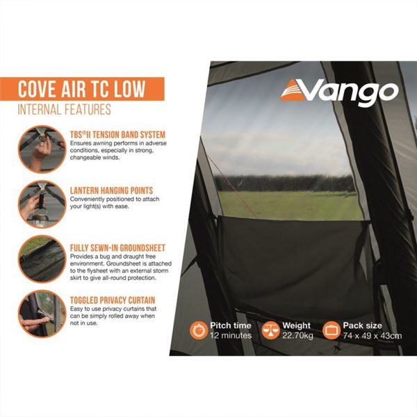 Vango Cove Air TC Low Touring Driveaway Awning