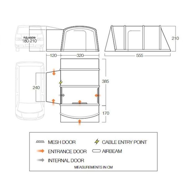 Vango Galli Air TC Low Touring Driveaway Awning