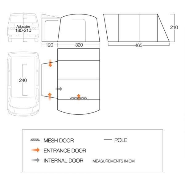 Vango Galli Low Poled Touring Driveaway Awning