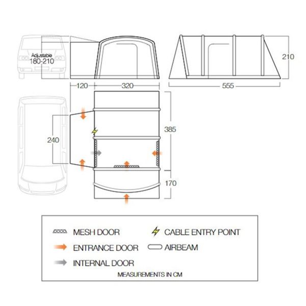 Vango Galli Pro Air Low Driveaway Awning