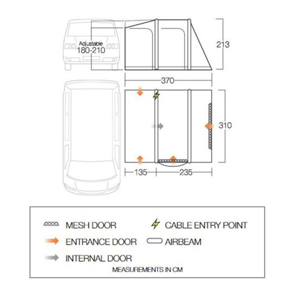 Vango Kela Air TC Low Driveaway Awning