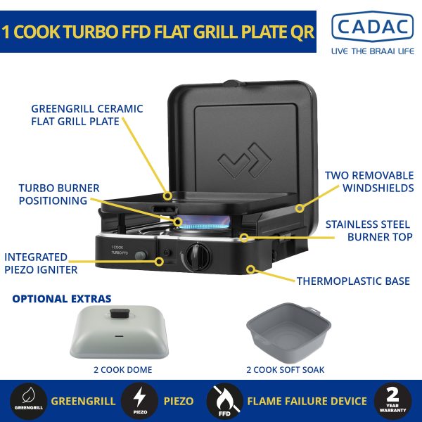 Cadac 1 Cook Turbo FFD Flat Grill Plate QR Portable Gas Stove - Image 5