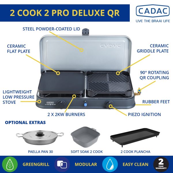 Cadac 2 Cook 2 Pro Deluxe QR Portable Gas Stove - Image 6