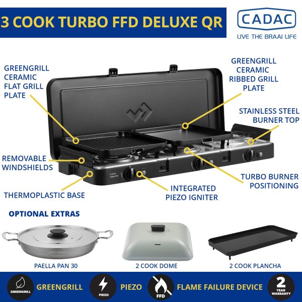 Cadac 3 Cook Turbo FFD Deluxe QR Portable Gas Stove - Image 6