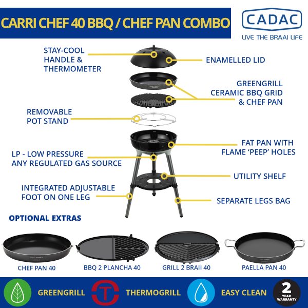 Cadac Carri Chef 40 BBQ / Chef Pan Combo - Image 7