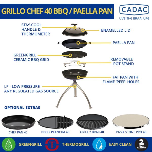 Cadac Grillo Chef 40 BBQ / Paella Pan - Image 6