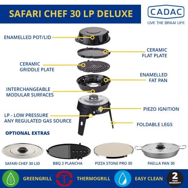 Cadac Safari Chef 30 LP Deluxe QR Gas Barbecue - Image 9